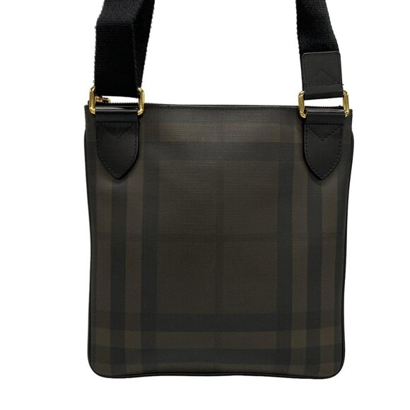 Auth Burberry Dark Brown Black PVC Leather Shoulder Bag - Picture 2 of 16